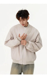 leather panel bomber, high-street look - oversized graphic apparel for edgy looks