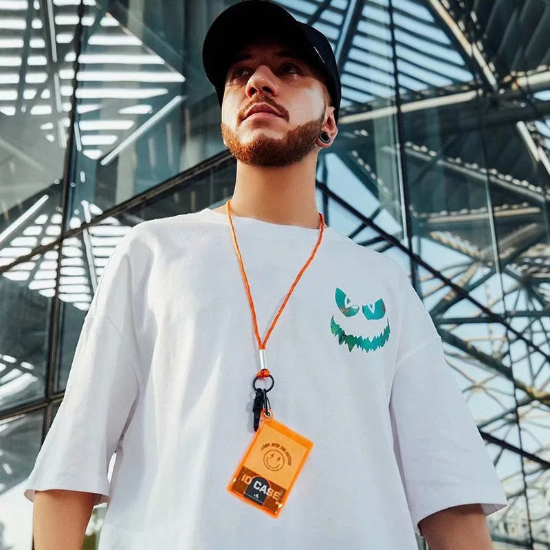 Skatercore Chrome print – Harajuku Devil Graffiti Print Oversized Tee Shirts Men Summer