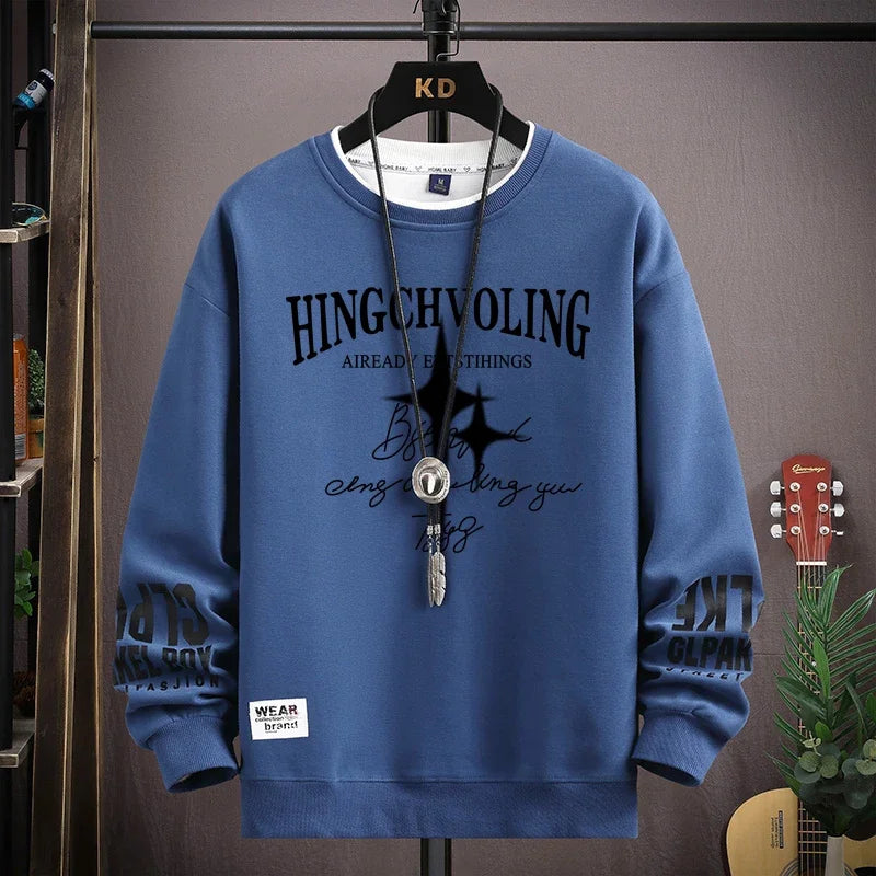 varsity flame knitwear, statement sweater, cozy knitwear for men, oversized grunge aesthetic winter top