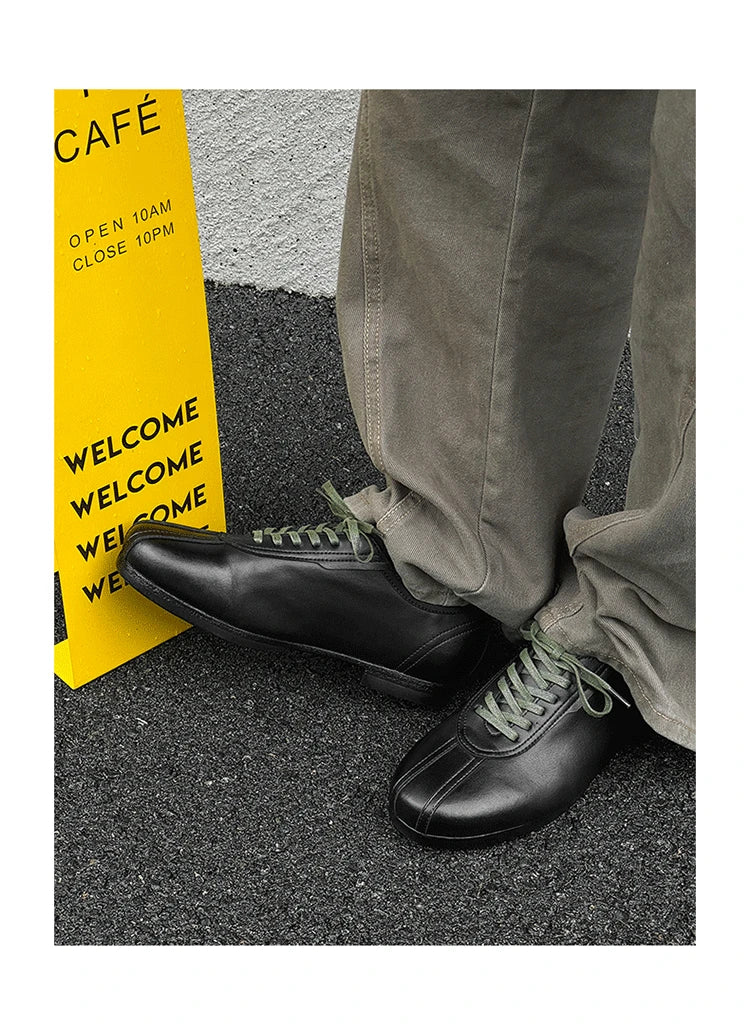 Vintage Casual Leather Shoes Men Women Streetwear Fashion Lightweight Commute Business Leather Derby Shoes