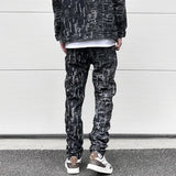 harajuku irregular scratched ripped holes denim jeans men zipper jeans hip hop streetwear new casual slim fit joggers jean pants streetwear sweatpants