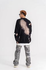 fire graphic sweater, 2025 fashion trend, cozy fashion fit, stylish street outfit, modern aesthetic appeal