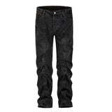 contorted fold design denim jean pants men straight biker jeans trousers 2023 fashion motorcycle unisex hip hop pants y2k pants ripped baggy denim