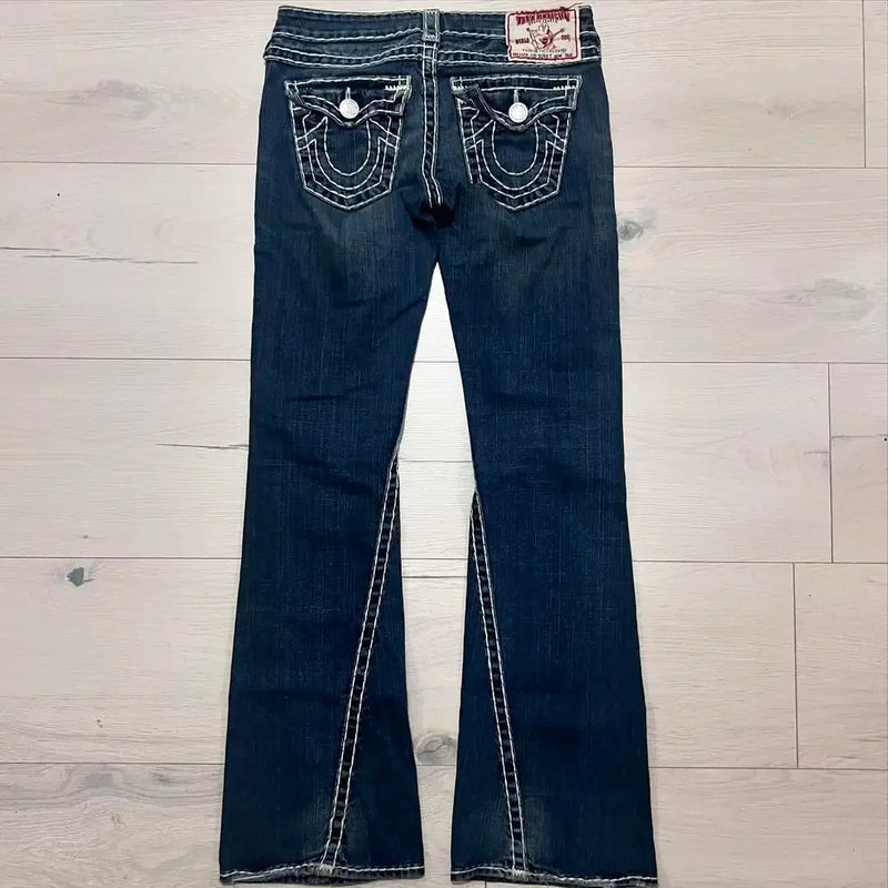 American High Street Men Straight Jeans Loose Slim Fit Suitable for All Seasons Y2k Design Fitting Work Style Street Comfort