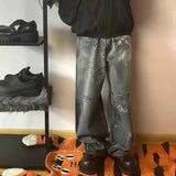 graffiti handdrawn damaged wash baggy jeans for men and women straight streetwear y2k denim trousers pantalones hombre cargos 1 unique cargo style 96
