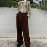 mens trousers business solid color casual trousers autumn british simple commuting retro straight pants mens clothing 2024 unique default style 77