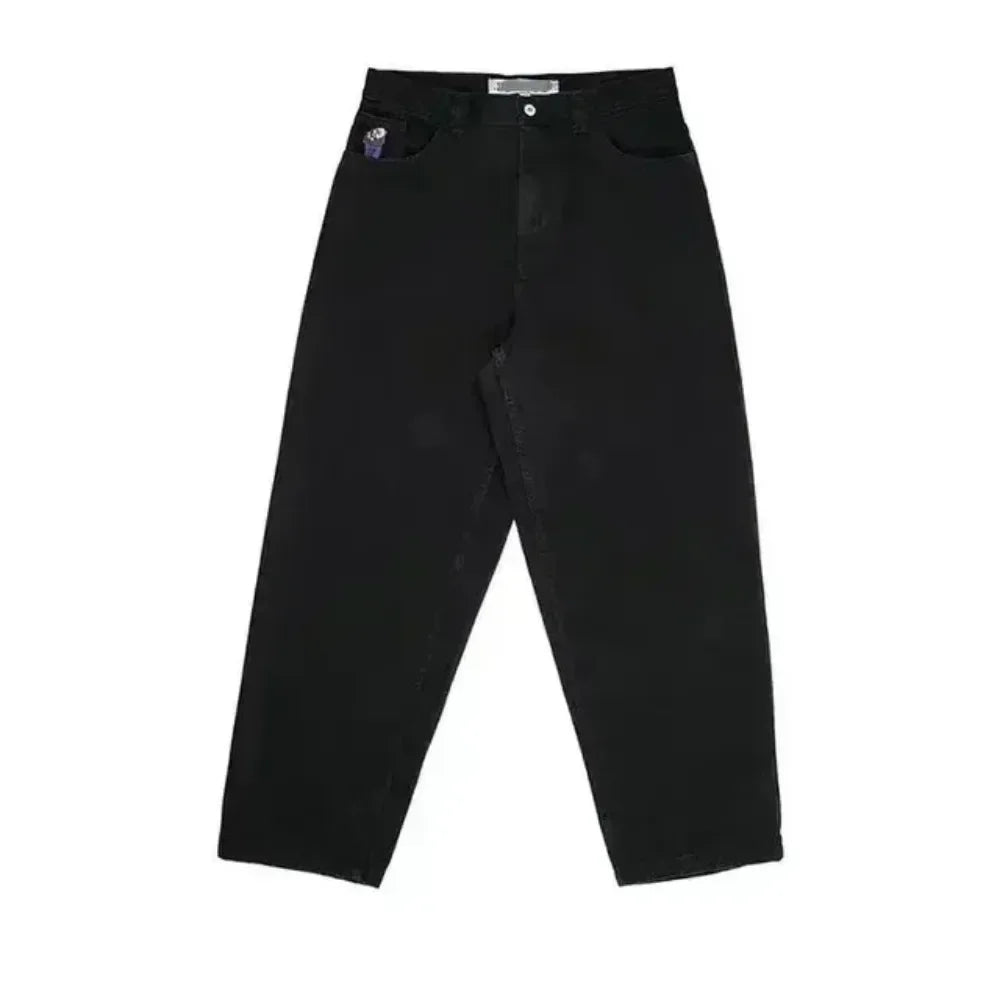 y2k cartoon embroidery retro blue baggy jeans hip hop gothic streetwear polar big boy jeans mens womens fashion wide leg trouser unique jeans style 6043