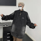 Harajuku Y2K Black Pullover Hoodie Vintage Punk Men Casual Hoodie Amer