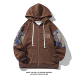Spring Autumn New Mens Hoodies Embroidered Patterns Loose Fashion Kore