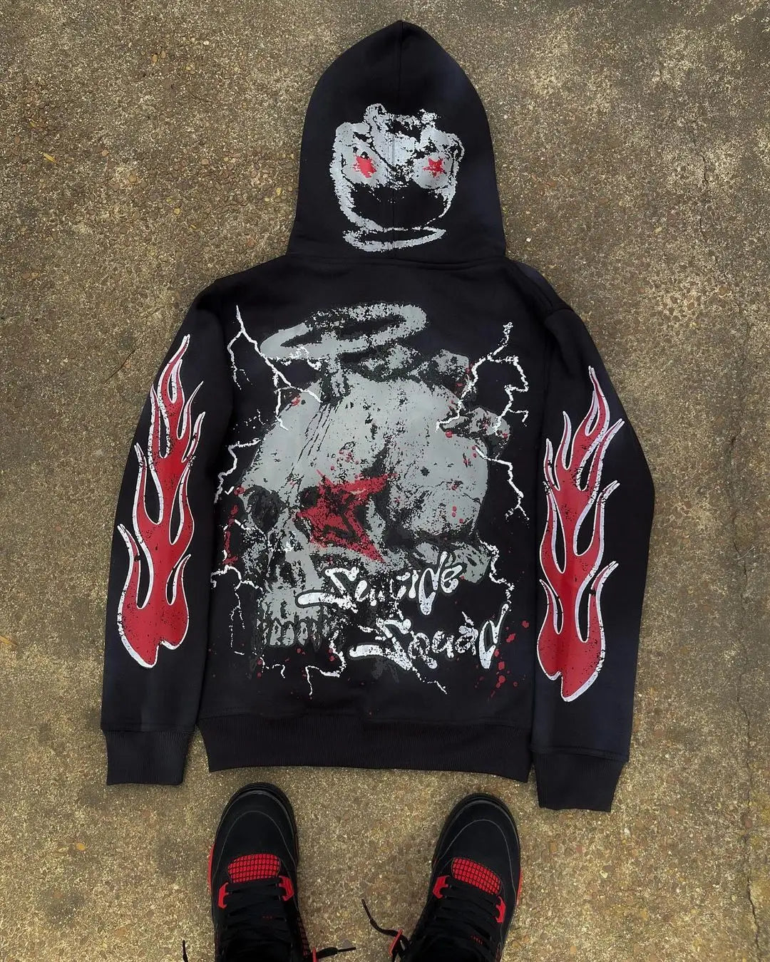 Cyberpunk Shirt – Harajuku Skull Print Hoodies Women Graphic Y2K Top Oversized – Streetwear Fashion for Men & Women