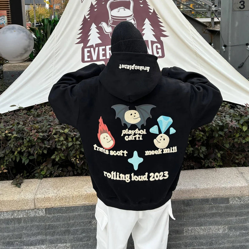 Retro Oversized Sportswear Fashionable Luxury Brand Revived King Print