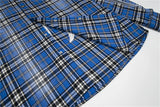 24SS New THUG CLUB Trendy Sword Print High-Street Cotton Vintage Plaid Shirt