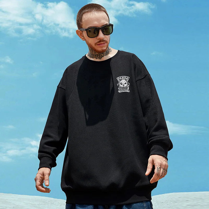 New Funny Panda Printed Sweatshirts For Men Autumn Oversized Retro