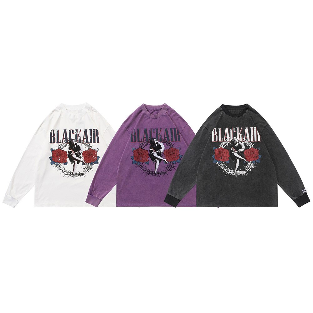 "Rose Statue" Unisex Men Women Streetwear Graphic Sweatshirt Daulet Apparel