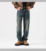 mens streetwear fashion loose casual plus size straight wide leg denim baggy jeans pants boyfriend jeans trousers unique jeans style 2934