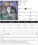Vintage Hoodie Streetwear Hip Hop Retro Cats Print Hooded Sweatshirt M