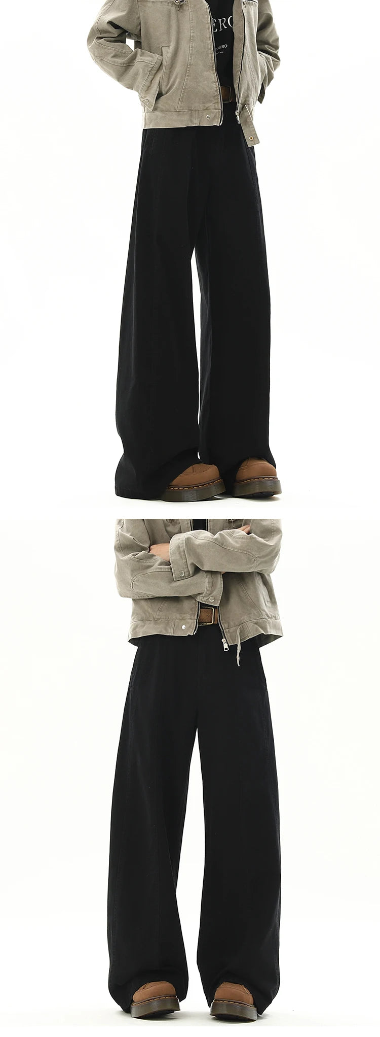 american style vintage wide leg cargo pants mens baggy fashion high street overalls coffee streetwear male mopping trousers unique cargo style 1105