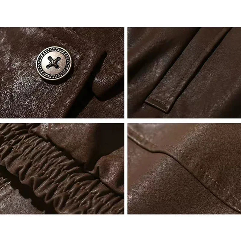 Retro Motorcycle Leather Jacket Men Woman Japanese Loose Streetwear Bomber Jackets Spring Autumn Casual PU Cargo Outwear Unisex