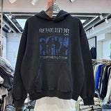 Oversized black hoodie with mystical moon symbols