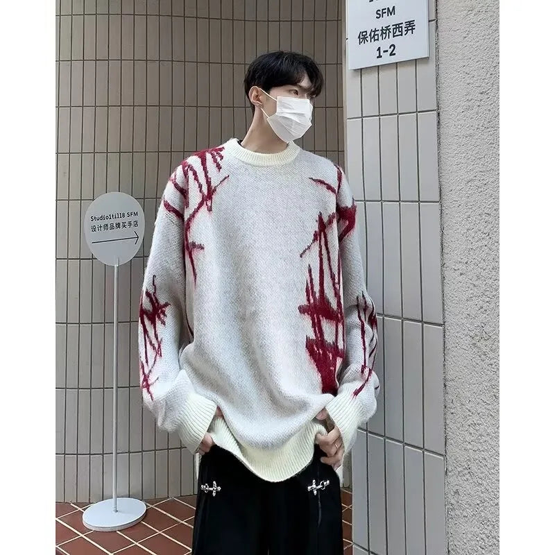 retro flame hoodie, high-street style, oversized streetwear hoodie for men, urban techwear fashion