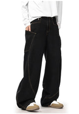 men women streetwear fashion vintage loose casual wide leg denim cargo baggy jeans pants cityboy harem trousers unique cargo style 1404