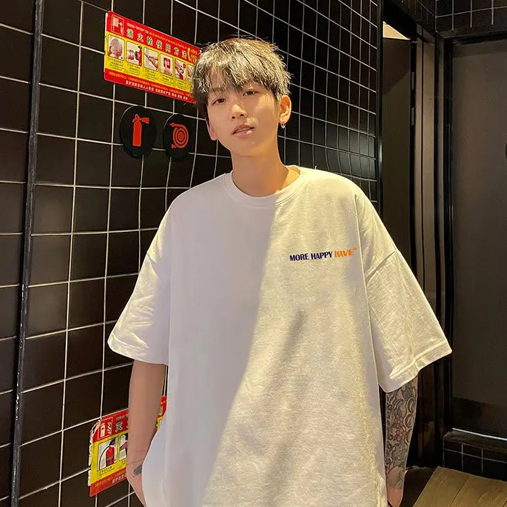 Skatercore Oversized shirt – Korean Trendy Brand Retro Niche Letter Print High Street Sty