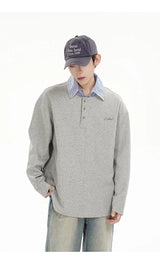 Anime Barcode glitch – Splice Stripe Collar Polo Shirts Men Streetwear Fashion Hip