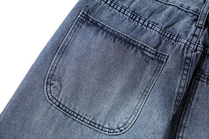 rainbowtouches mens washed jeans vintage high street gradient fashion trends zipper jeans loose straight long pant casual pants unique jeans style 3511