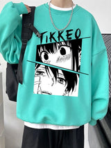Autumn Japanese Anime Fashion Men Sweatshirt Graphic Fleece Y2K Clothes