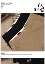 men american retro handsome loose casual business pure cotton pants japanese amikaji fashion straight cargo pant trouser unique cargo style 2514