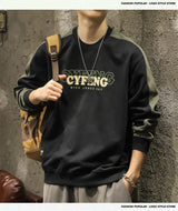 2025 Spring Letter Print New In Sweatshirt Mens Patchwork Long Sleeve