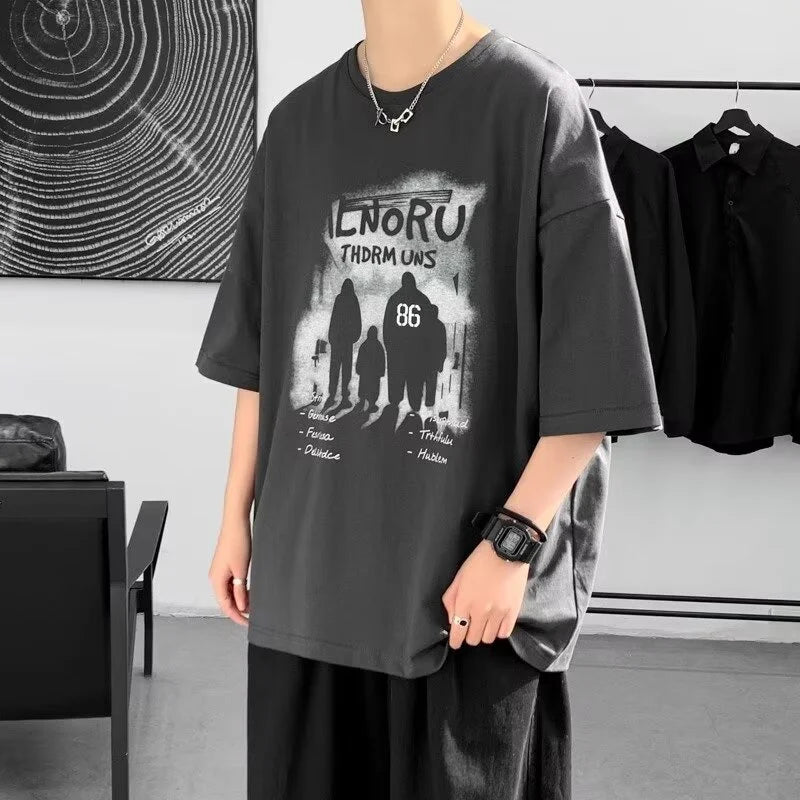 Cyberpunk Chrome print – New Anime Graphic Print Short Sleeve T Shirt For Men Hip Hop