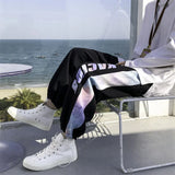 2025 new mens stripe tie dyesweatpants male casual jogger trousers hip hop korean streetwear drawstring pantalones hombre sporty tapered joggers