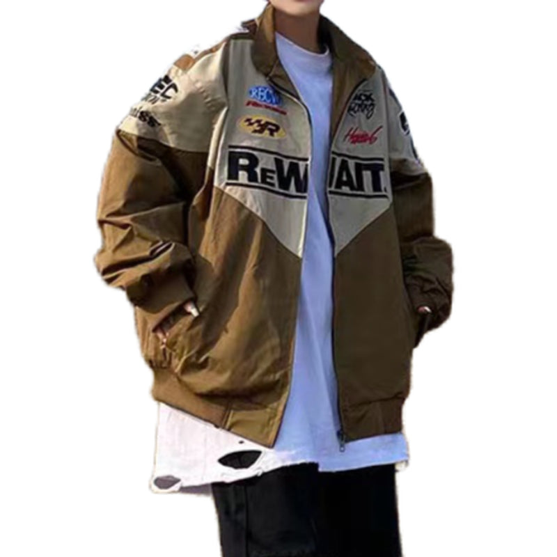 hip hop streetwear racing jacket coat men letter embroidery harajuku cotton casual spring outwear nan fashion photo stylish o - variant style b4abc4 for streetwear fashion