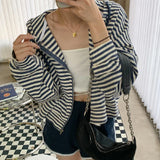 Autumn And Winter New Korean Style Ins Casual Sports Style Striped Hoo