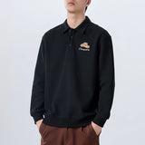 Men Embroidery Fashion Loose Casual Pullover Sweatshirt Spring Autumn