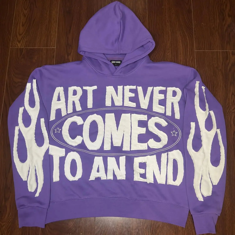 American Fashion Goth Trend Letter Pattern Oversized Hoodie Mens Retro