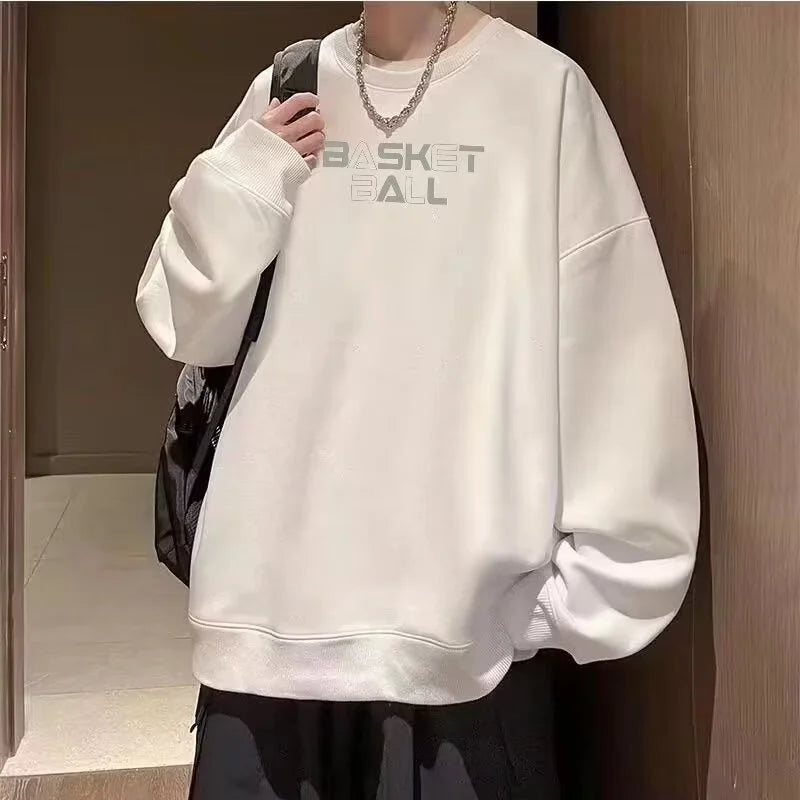 Funny Cartoon Basketball Graphic Pullovers Fleece Sweatshirts Hombre