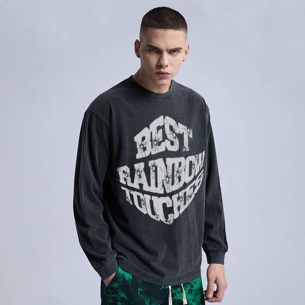 Harajuku Streetwear – Rainbowtouches Washed Men Long T Shirt Vintage Fashion Funny – Edgy Streetwear for All Genders