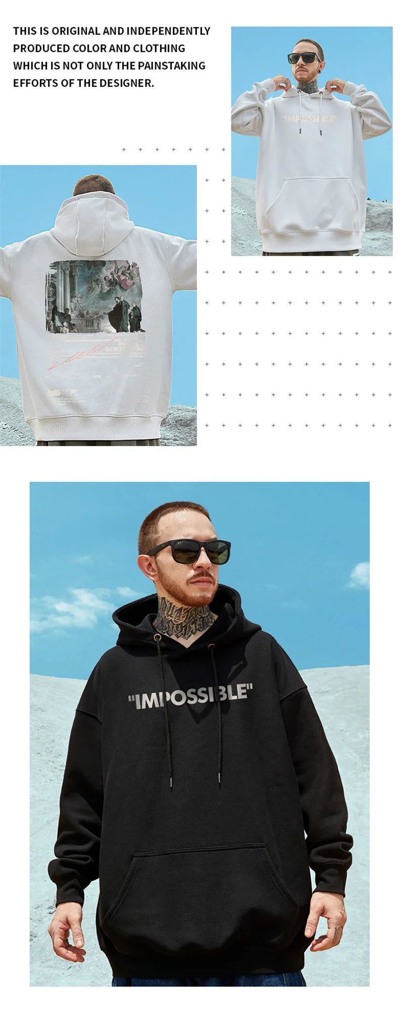 Gothic Print Men Hoodies Japanese Harajuku Fashion Hooded Sweatshirts