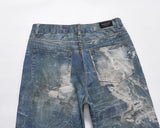 y2k hip hop laser printed hole casual loose jeans pants for men and women straight patchwork oversized baggy denim trousers unique jeans style 5577
