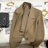 Black Short Blazer For Women Trendy 2024 Versatile Notch Collar Short