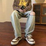 2023 summer new fashion jeans mens couples loose washed wide leg casual trousers boutique clothing simple style jeans for men unique jeans style 3840