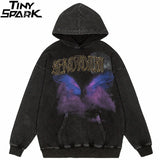 Oversize Hoodie Hip Hop Washed Sweatshirt Men Streetwear Painting Grap