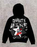 American Gothic Cartoon Letter Print Oversized Hoodie Womens Y2K Stree