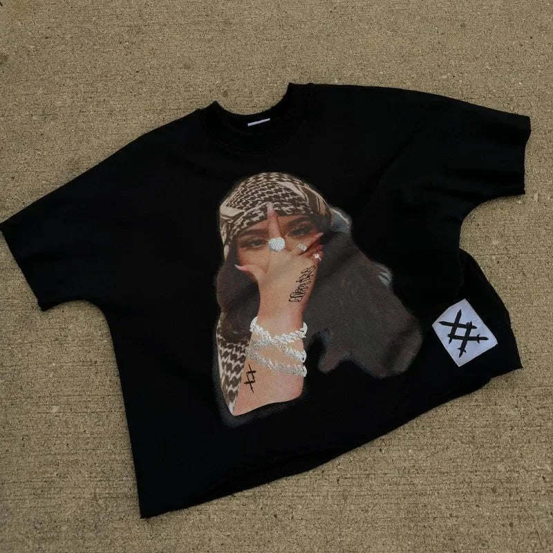 Sadcore Aesthetic print tee – European And American New High Street Fashion Brand Short Sl