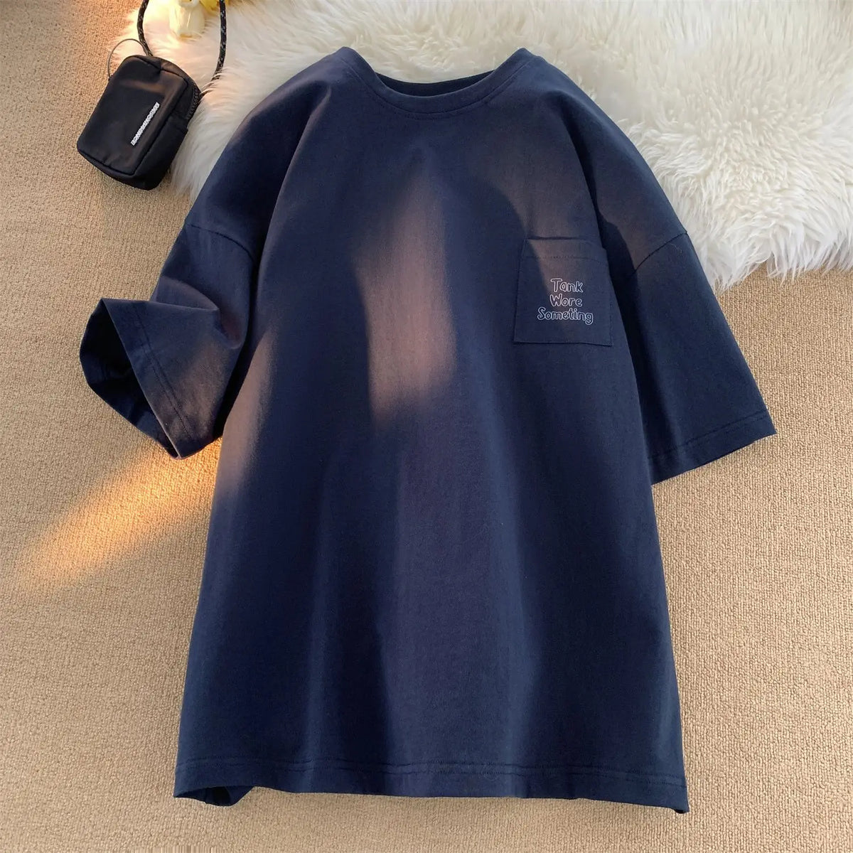 Gothic Oversized shirt – Korean Style Solid Color Short Sleeved Men Summer Japanese S