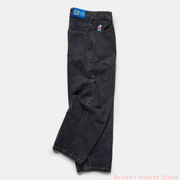 polar big boy jeans skate collection hip hop streetwear embroidery y2k pants baggy jeans mens womens high waist wide trouser denim street jeans