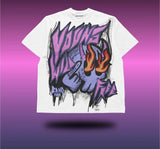 Grunge Y2K T-Shirt – Bleached Effect with Cursed Skull Art