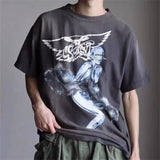 trapwear oversized shirt featuring old school 90s vintage retro printing high street streetwear cotton casual loose tops t shirt